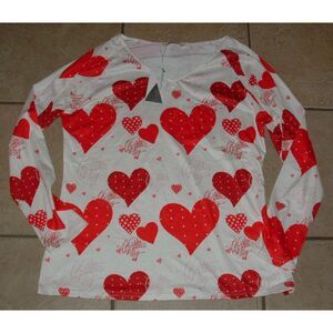 NEW NWT Soft Stretchy Microfiber Sz XL Heart Print VALENTINES DAY Shirt ACESHION